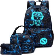 bluboon backpack bookbag daypack blue 3pcs backpacks логотип