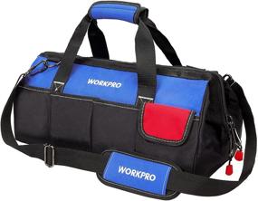 img 4 attached to 🔧 18-inch Close Top Wide Mouth Storage Tool Bag by WORKPRO - Adjustable Shoulder Strap and Sturdy Bottom for Enhanced Durability