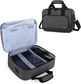 img 4 attached to 🎥 Luxja Projector Case with Laptop Sleeve: Protective Bag for Projector and Accessories, 16x11.5x5.75 Inches, Black