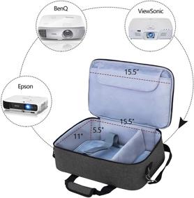 img 1 attached to 🎥 Luxja Projector Case with Laptop Sleeve: Protective Bag for Projector and Accessories, 16x11.5x5.75 Inches, Black