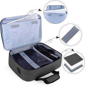 img 2 attached to 🎥 Luxja Projector Case with Laptop Sleeve: Protective Bag for Projector and Accessories, 16x11.5x5.75 Inches, Black