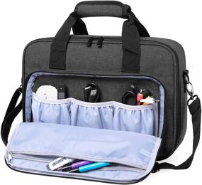 img 3 attached to 🎥 Luxja Projector Case with Laptop Sleeve: Protective Bag for Projector and Accessories, 16x11.5x5.75 Inches, Black