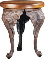 stunning timbe brown sculptural end table with three elephants – design toscano sp16060 logo