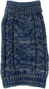 img 4 attached to 🧶 True Blue Cable Knit Ribbed Dog Sweater - Classic Fashion for Heavy Breeds