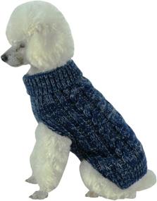 img 3 attached to 🧶 True Blue Cable Knit Ribbed Dog Sweater - Classic Fashion for Heavy Breeds