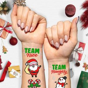 img 2 attached to 🎄 Set of 28 Glittery Fetti Christmas Decorations Tattoos - Perfect Merry Christmas Party Favors, Festive Stocking Stuffers for Xmas Tree, Lights, Santa, and More!