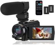 🎥 high quality video camera camcorder with microphone, remote control, and 2 batteries - fhd 1080p 24.0mp 3.0 inch screen, 16x digital zoom, youtube vlogging recorder with 270 degree rotation logo