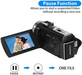 img 1 attached to 🎥 High Quality Video Camera Camcorder with Microphone, Remote Control, and 2 Batteries - FHD 1080P 24.0MP 3.0 Inch Screen, 16X Digital Zoom, YouTube Vlogging Recorder with 270 Degree Rotation