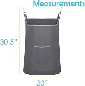 img 3 attached to 🧺 Houseables Hanging Laundry Hampers - Door/Basket, 1-Pack, Fabric, Wall Mount, Cloth Bin with Hooks - Bathroom, Storage, Space-Saving, College, Closet, Dirty Clothes