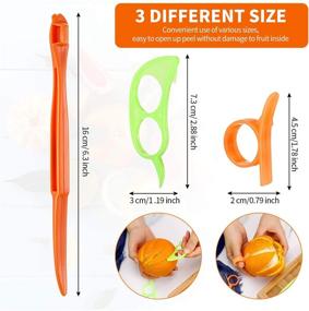 img 3 attached to 🍊 24-Piece Orange Citrus Peeler Tool - Safe Plastic Fruit Slicer Cutter Peeler Remover Opener for Home Kitchen Gadget