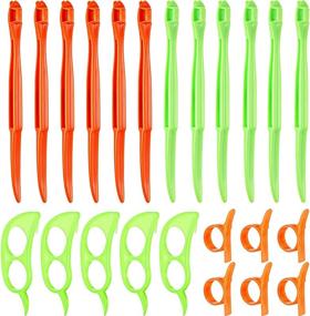 img 4 attached to 🍊 24-Piece Orange Citrus Peeler Tool - Safe Plastic Fruit Slicer Cutter Peeler Remover Opener for Home Kitchen Gadget