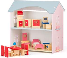 img 4 attached to Pretend Play Toddler Dollhouse Furniture Accessories