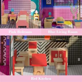 img 3 attached to Pretend Play Toddler Dollhouse Furniture Accessories