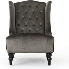 img 2 attached to Grey Velvet High-Back 🪑 Club Chair by Christopher Knight Home