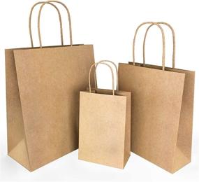 img 4 attached to 🛍️ Versatile Eco-Friendly Kraft Shopping Bags with Handles - 75 pcs Bulk Gift Bags in Assorted Sizes - Ideal for Retail and Craft Needs