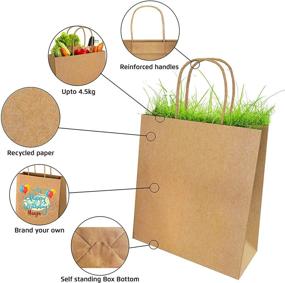 img 2 attached to 🛍️ Versatile Eco-Friendly Kraft Shopping Bags with Handles - 75 pcs Bulk Gift Bags in Assorted Sizes - Ideal for Retail and Craft Needs