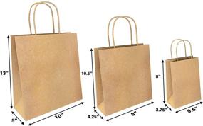 img 3 attached to 🛍️ Versatile Eco-Friendly Kraft Shopping Bags with Handles - 75 pcs Bulk Gift Bags in Assorted Sizes - Ideal for Retail and Craft Needs