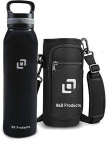 img 4 attached to 🚰 H&D Products - 21 oz Lightweight Stainless Steel Water Bottle Flask - Insulated with Carry Handle - Maintains Hot and Cold Water - Sports Water Bottles for Workout, Hiking, Walking, and Snowboarding - BPA-Free