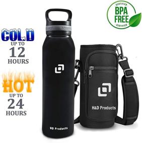 img 3 attached to 🚰 H&D Products - 21 oz Lightweight Stainless Steel Water Bottle Flask - Insulated with Carry Handle - Maintains Hot and Cold Water - Sports Water Bottles for Workout, Hiking, Walking, and Snowboarding - BPA-Free