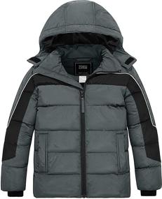 img 4 attached to 🧥 ZSHOW Boys' Hooded Puffer Jacket: Water Resistant Overcoat for Warmth in Winter