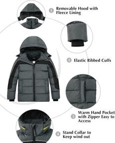 img 1 attached to 🧥 ZSHOW Boys' Hooded Puffer Jacket: Water Resistant Overcoat for Warmth in Winter