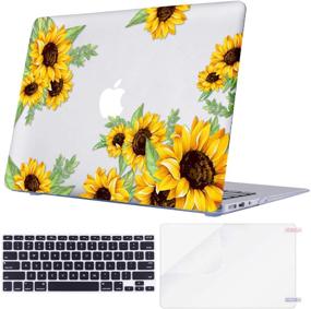 img 4 attached to 🌻 Macbook Air 13 Inch Case (2017) and Macbook Air Case 13 Inch - Keyboard Cover, Screen Protector - A1466 / A1369 2012-2017 (Sunflower)