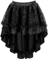 🖤 charmian women's steampunk retro gothic vintage satin high low skirt: a captivating fusion of elegance with modern design! logo