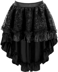img 4 attached to 🖤 Charmian Women's Steampunk Retro Gothic Vintage Satin High Low Skirt: A Captivating Fusion of Elegance with Modern Design!