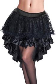 img 2 attached to 🖤 Charmian Women's Steampunk Retro Gothic Vintage Satin High Low Skirt: A Captivating Fusion of Elegance with Modern Design!