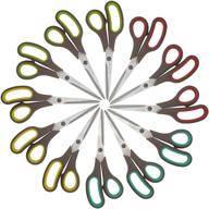 craft office scissors bulk pack: 12 pack all purpose scissors for office and school supplies, 8.5'', sharp blade, durable, comfortable grip logo