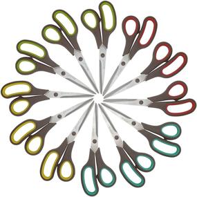 img 4 attached to Craft Office Scissors Bulk Pack: 12 Pack All Purpose Scissors for Office and School Supplies, 8.5'', Sharp Blade, Durable, Comfortable Grip