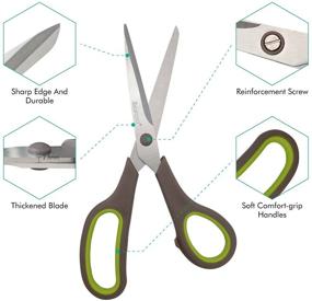 img 2 attached to Craft Office Scissors Bulk Pack: 12 Pack All Purpose Scissors for Office and School Supplies, 8.5'', Sharp Blade, Durable, Comfortable Grip