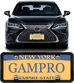 img 3 attached to 🚗 GAMPRO Car License Plate Covers and Frames Combo, 2-Pack License Plate Frame Holder Shield for Standard US 6x12 inches License Plates, Screws Included (Clear)