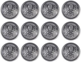 img 3 attached to 🔘 12Pcs Metal Domineering Skull Buttons for Casual Suits & Windbreakers - Tvoip 25mm Casual Buttons