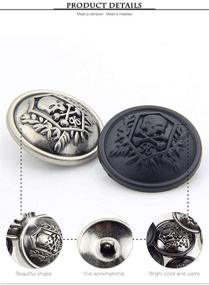 img 2 attached to 🔘 12Pcs Metal Domineering Skull Buttons for Casual Suits & Windbreakers - Tvoip 25mm Casual Buttons