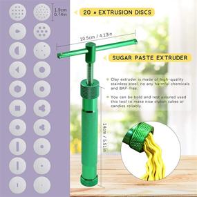 img 3 attached to 🔫 Versatile 36Pcs Green Clay Extruder Gun: Sculpt, Decorate & Model with Swpeet Sugar Paste Extruder