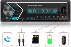 img 3 attached to 🚗 Bluetooth автомагнитола Single Din с FM-радио, USB, SD-картой, AUX-входом - в комплекте пульт дистанционного управления