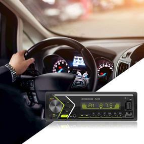 img 1 attached to 🚗 Bluetooth автомагнитола Single Din с FM-радио, USB, SD-картой, AUX-входом - в комплекте пульт дистанционного управления