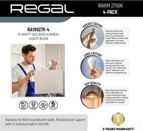 img 1 attached to 💡 Regal LED Light Bulb A19 800-Lumen: Illuminate Your Space with Efficiency