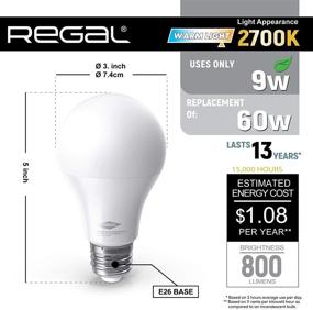 img 3 attached to 💡 Regal LED Light Bulb A19 800-Lumen: Illuminate Your Space with Efficiency