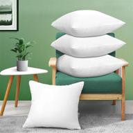 🛋️ acanva square premium throw pillow inserts - microfiber filled, lumbar support decorative stuffers for sofa, bed, couch & chairs - 20x20, white - pack of 4 logo