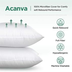 img 2 attached to 🛋️ Acanva Square Premium Throw Pillow Inserts - Microfiber Filled, Lumbar Support Decorative Stuffers for Sofa, Bed, Couch & Chairs - 20x20, White - Pack of 4