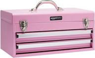 высококачественный комод-органайзер из стали amazon basics с двумя выдвижными ящиками, окрашенный в потрясающий розовый цвет. стильное решение для хранения. логотип