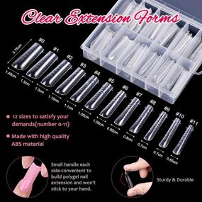 img 2 attached to TsMADDTs Dual Nail Forms Kit: 120 Pcs Clear Coffin Nail Gel Extension Forms with Nail Clips, Brush Picker, Files, Buffer & Cuticle Pushers - Complete Gel Nail Mold Set