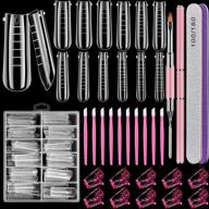 tsmaddts dual nail forms kit: 120 pcs clear coffin nail gel extension forms with nail clips, brush picker, files, buffer & cuticle pushers - complete gel nail mold set logo