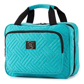 img 4 attached to 💼 Turquoise Hanging Travel Cosmetic Bag for Women - Versatile Makeup and Toiletry Bag with Multiple Pockets