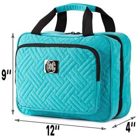 img 1 attached to 💼 Turquoise Hanging Travel Cosmetic Bag for Women - Versatile Makeup and Toiletry Bag with Multiple Pockets