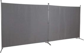 img 3 attached to 📏 Grey Double Unit Room Divider: Office, Classroom & Dorm Privacy Screen, 142" W x 72" H