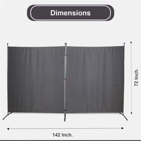 img 2 attached to 📏 Grey Double Unit Room Divider: Office, Classroom & Dorm Privacy Screen, 142" W x 72" H