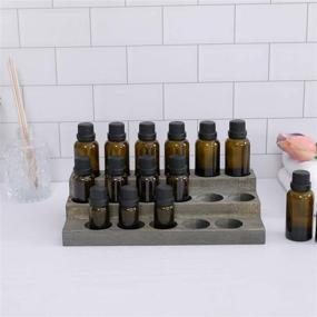 img 2 attached to 🏺 Stylish 3-Tier Vintage Grey Wood Display Stand for 17-Bottle Essential Oil Collection - MyGift